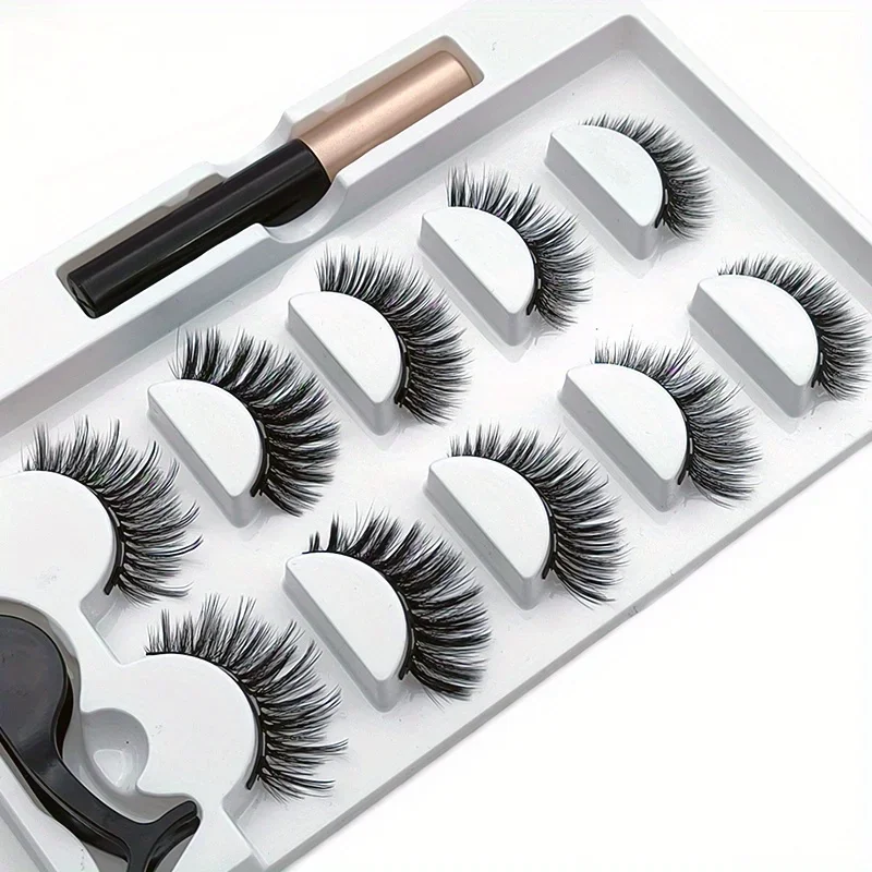 Eyelash Extension Uv Glue - Set di 5 paia di ciglia