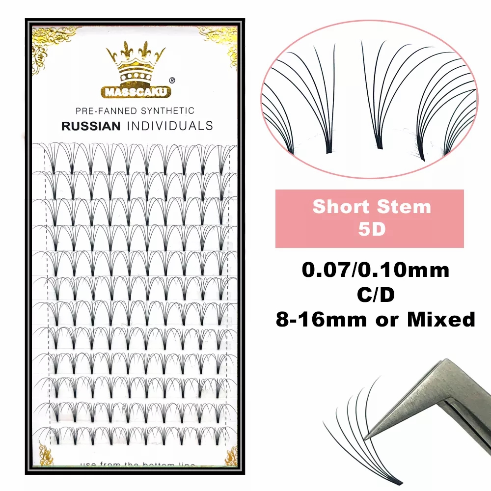 Eyelash Extension Remover At Home - MASSCAKU Premade Russo Volume Stelo Corto