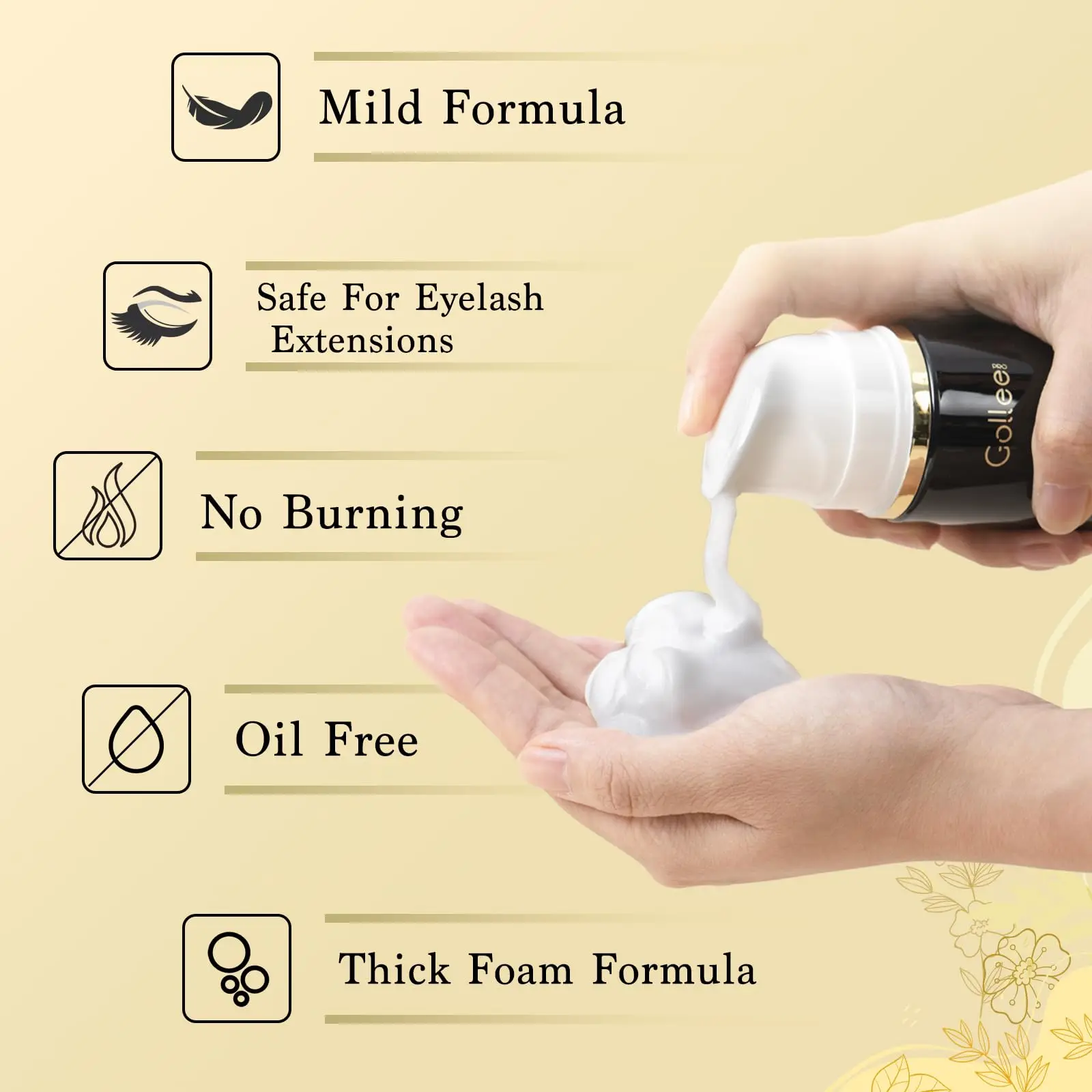 Gollee 100ml Mousse detergente - Eyelash Extension Wash Kit recensione e prezzo